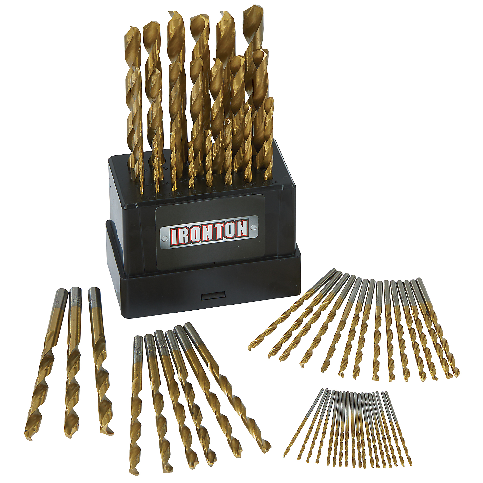 Ironton 63-Pc. SAE Titanium-Coated Drill Bit Set
